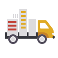 icono de camión transportando objetos